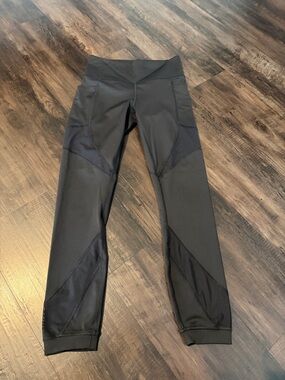 Women’s Black Leggings with Panel Detail